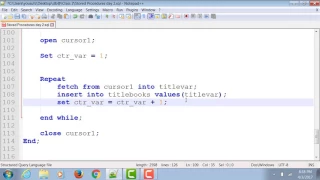 Database Cursors using while loop and repeat until loop