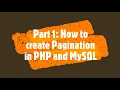 Part 1 How to create Pagination in PHP and MySQL PHP Lecture 33 How to do this