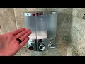Shower Soap Dispenser 3 Chamber Installation NO DRILLING REQUIRED