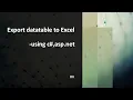 Export datatable to Excel using c asp net