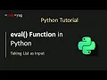 eval in python eval Function in Python eval Built in Function