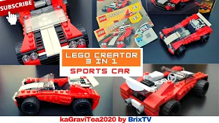 Building tutorial on how to assemble a red convertible sports car using LEGO bricks. This build does. 