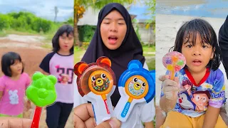 KUMPULAN VIDEO ESKRIM ICECREAM Part 261 syifa dan qisya rebutan coklat beruang hijau