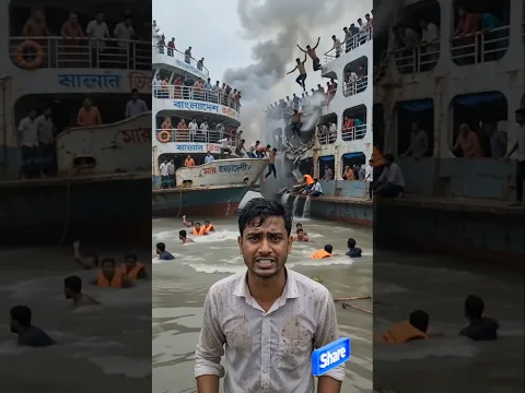 ঢাকা থেকে বরিশাল যাওয়ার সময় ছুটি লঞ্চ একসাথে হয়ে গিয়েছে 😭