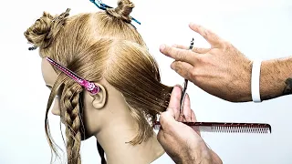 Basic A-Line Bob Haircut Tutorial Triangular Graduation