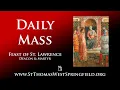 Daily Mass Monday August 10 2026