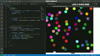 Bouncing Balls with Mouse Clicks in p5 js Dynamic Ball Generation Collision Detection