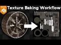 Texture Baking Workflow for Objects with Multiple Materials Blender Tutorial