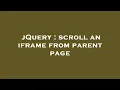 jQuery scroll an iframe from parent page