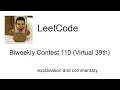 Impossible Q4 Leetcode Biweekly Contest 110 Virtual 39th with commentary