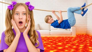 El reto del suelo es lava para niños