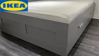IKEA BRIMNES Bed frame with storage Assembly instructions Unboxing