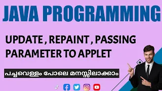 Update repaint passing parameter to applet Java Programming Malayalam Tutorial