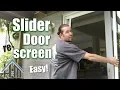 How to re screen slider patio door replace screen install new Easy Rescreen