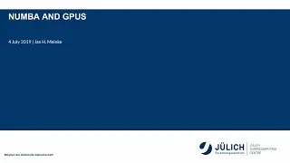 High-Performance Computing with Python Numba and GPUs