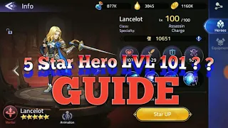 how to upgrade 5 star hero to 100 without fusing mobile legends adventure