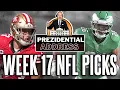 NFL Week 17 Picks Predictions Betting EVERY Single Matchup NFL Prezidential Address