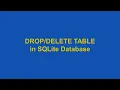 How to DROP TABLE using SQLite
