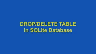 How to DROP TABLE using SQLite