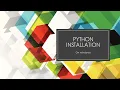 Python Installation and Setting path in windows 10