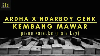 Ardha X Ndarboy Genk - Kembang Mawar |Piano Karaoke (Male Key)|