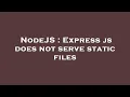 NodeJS Express js does not serve static files