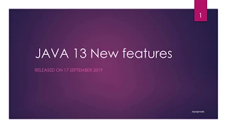 JAVA 13 New features