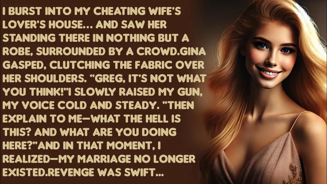 Outline Video I burst into my cheating wife's lover's house… and saw HER standing there in nothing but a robe...