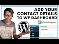 Show Support and Contact Details on Wordpress Dashboard Free Code Snippet - CodeSnippets