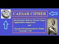 Caesar Cipher Complete information and details Simple code demonstration in C language