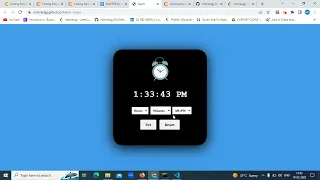 Alarm clock using HTML CSS JavaScript