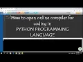 How to open online compiler for coding in PYTHON PROGRAMMING LANGUAGE Sparkling Skills
