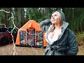 Countryside Camping During a Thunderstorm | Forest Rain ASMR