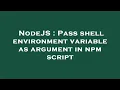 NodeJS Pass shell environment variable as argument in npm script