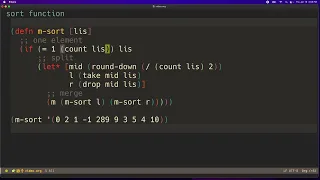 Recursive Merge Sort in Clojure