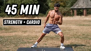 45 MIN FULL BODY STRENGTH CARDIO WORKOUT No Equipment Rowan Row
