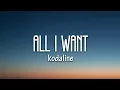 Kodaline - All I Want (Lyrics)