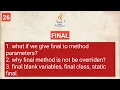 java-26 final variables parameters methods classes blank variables non access modifier