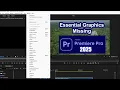 Essential graphics premiere pro not showing 2025