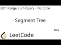 LeetCode 307 Range Sum Query - Mutable Segment Tree Java