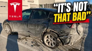 HE CRASHED INTO A TESLA WITH KIDS INSIDE!