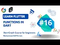 Dart Programming Course for Beginners Functions Methods in Dart Userdefine functions
