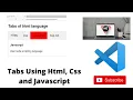 how to create tabs using html css and javascript