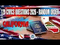 128 Civics Questions 2026 California U S Citizenship Test Random Order