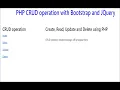 PHP CRUD operation with Bootstrap and JQuery