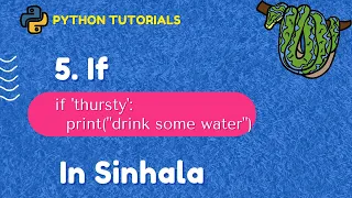 5 If Statement Python 3 Programming Tutorials in sinhala