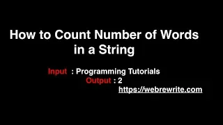 Program to Count Number of Words in a String Java Code Programming Tutorials