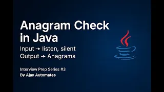 Java Interview Prep - Anagram Check Using String Java Coding Interview Question
