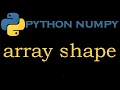 Python Numpy Module 8 Array shape