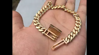 Download Limaxi Jewelers 14k Miami Cuban link Bracelet with Upgraded Rose Gold Sleek Lock (Flawless) MP3